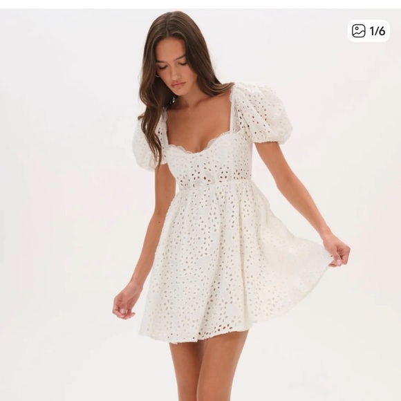 For Love And Lemons White Eyelet Mini Dress - Picture 2 of 6